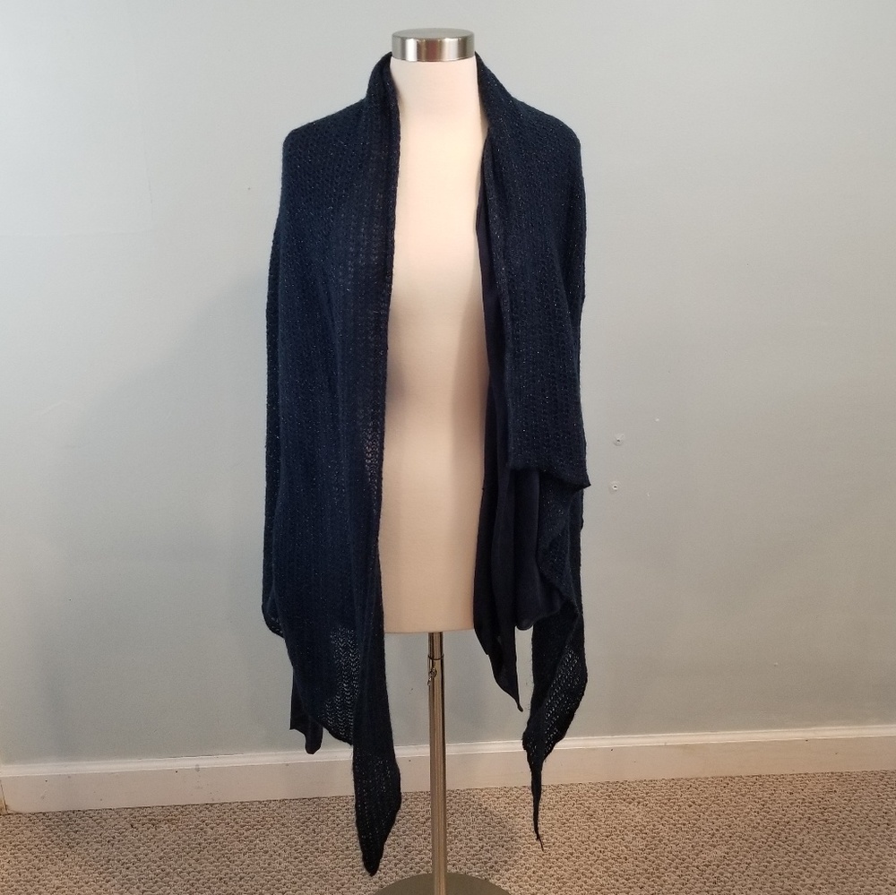 Tahari Wrap Poncho one size Navy